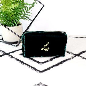 NWOT Lisa Eldridge "DEEP EMERALD" Velvet Bag